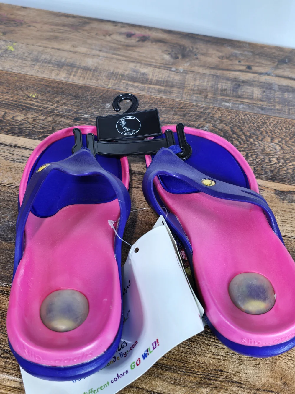 Girl Pink and Purple Comfort Flip Sandals Size 5